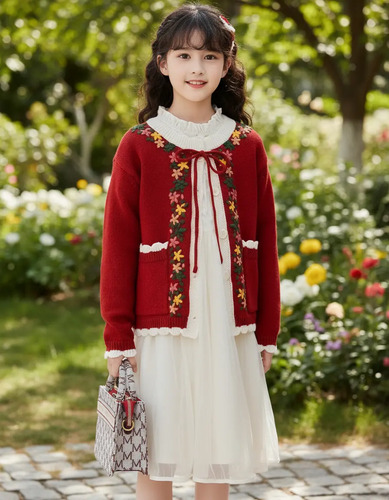 Chaqueta Tipo Cárdigan For Niñas/vestido De Princesa