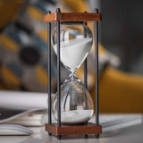 Reloj De Arena De 60 Minutos Decorativo Soporte De Madera 