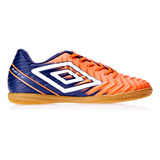 Chuteira Futsal Fifty V Umbro Cor Laranja Marinho Branco Tamanho 42