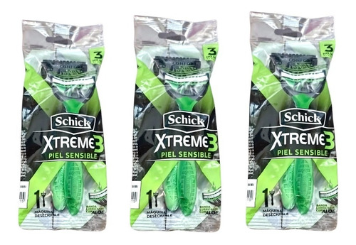 Schick Xtreme 3 Paquetede Con 3 Rastrillos 