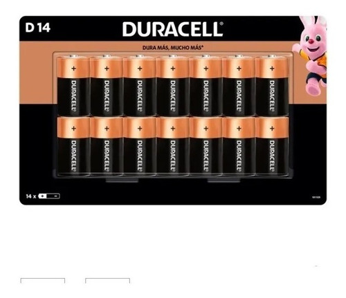 Duracell, Paquete De Pilas Alcalinas D, 14 Piezas, Ac6