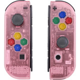 Carcasa Transparente Mandos Joycon Para Nintendo Switch Rosa