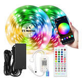 Tira Led Rgb 5050 30m Bluetooth Colorido Con Fuente 1