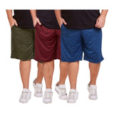 Kit 3 Short Bermuda Masculina Dry Fit Academia Plus Size