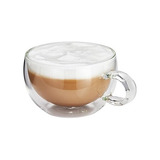 Taza Doble Vidrio Transparente Cafe 275ml X2 Unidades