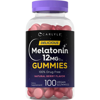Melatonina 100 Gomitas 12mg Potente Premium Insomnio Eg M66 Sabor Berry | Envío gratis