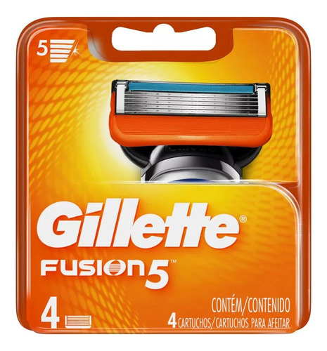 Carga Gillette Fusion 5 C/ 4 Unidades