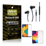 Kit Galaxy A30 Fone Extreme+capa Anti Impacto+película 3d