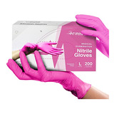 Guantes Desechables De Nitrilo Rosa Fucsia  200 Unidades 