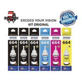 Kit 6x Tinta Original Epson L120 L1300 L395 664 T644 L396