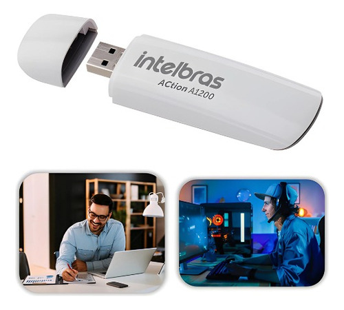 Adaptador Intelbras Usb Wireless Dual Band Action A1200