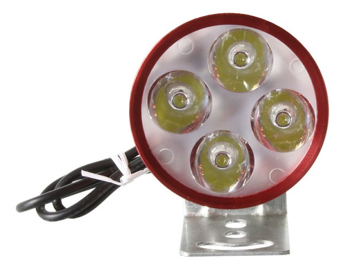 Faro Motocicleta Hiperled Redondo 4 Led Carcaza Aluminio