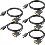 Cable Hdmi A Dvi, Paquete De 5, Bidireccional De 6.6 Pies, D