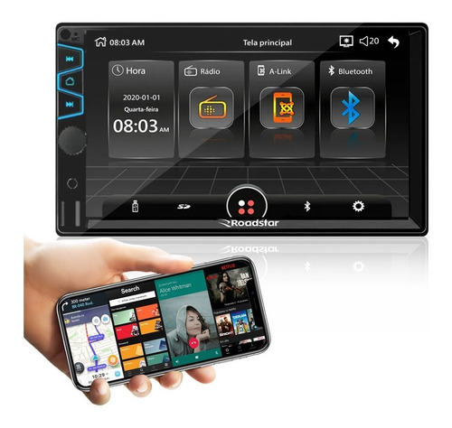 Central Multimídia Mp5 Roadstar Usb Espelhamento Android Ios