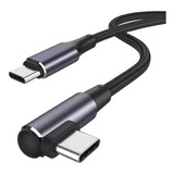 Cable Usb 100w Tipo C A Tipo C Pd Qc4.0 5a Codo 90° 2 Metros