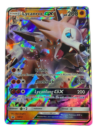 Lycanroc Gx Carta Pokémon Original Tcg Inglés Sm14