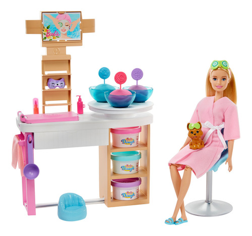 Barbie, Fashion & Beauty, Set De Juego Día De Spa Con Muñeca, Para Niñas De 4 Años En Adelante, Mattel