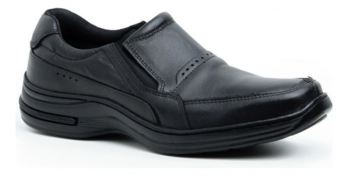 Sapato Masculino Social Confortável Couro Legítimo Preto 