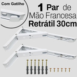 Kit Suporte Dobrável Par 30cm Tampo Mão Francesa Retrátil