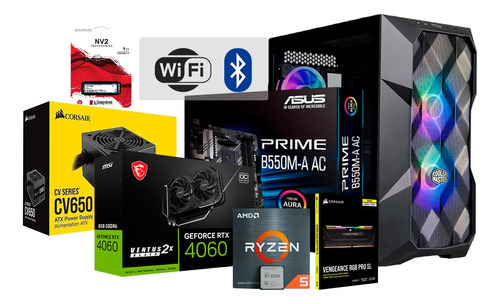 Pc Gamer Ryzen 5600x 16 Ram 1tb Ssd Geforce Rtx4060 8gb Wifi