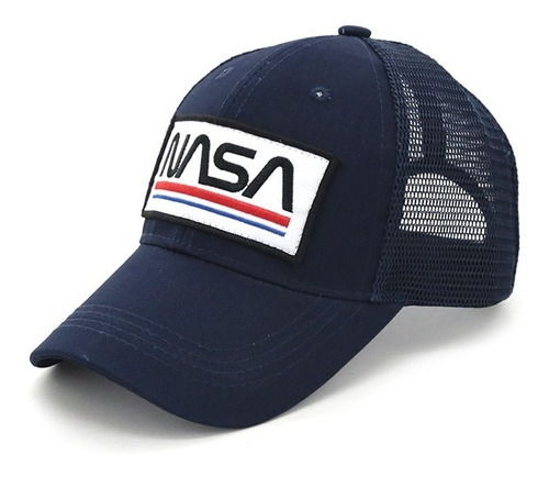 Gorra Trucker Nasa Con Visera Unisex Bordada Red Ajustable 