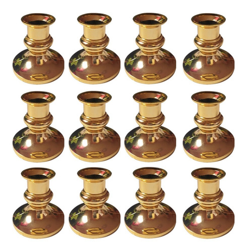 12 Pack Candelabro Plástico Dorado Para Tus Manualidades