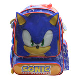 Mochila Cresko 16 Espalda Sonic The Hedgehog (so125) Color Azul Diseño De La Tela Liso