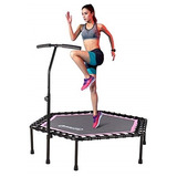 Mini Trampolines Fitness Con Barra De Mango Ajustable