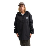 Anorak Buzo Rompevientos Negro Unisex One Place World Arg