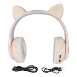 Lindos Auriculares Con Orejas De Gato Brillantes, Bajos Pleg