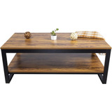 Mesa De Centro De Madera Con Estante De Almacenamiento, Mesa