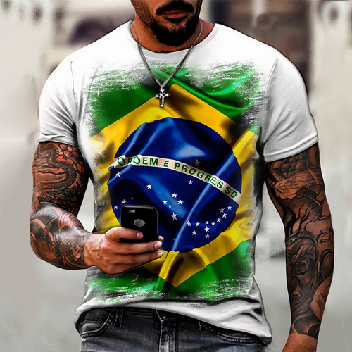 Camisa Camiseta Bandeira Do Brasil Copa 2018 Pátria