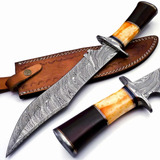 Nooraki Bk-40 Cuchillo Bowie De Acero De Damasco Hecho A Man