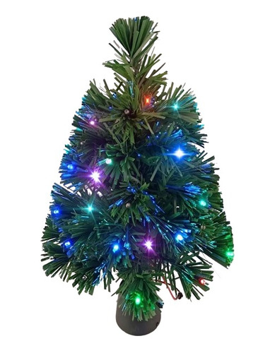 Arbol De Mesa Pino De Navidad 45 Cm Con Luz Fibra Optica 