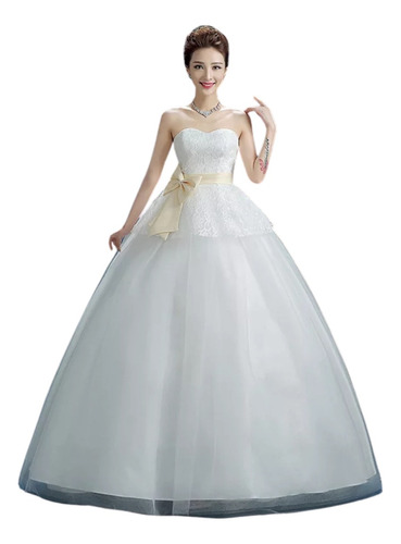 Vestido De Novia Lazo Soñador Princesa  Matrimonio Boda 