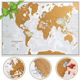 Mapa Del Mundo Para Raspar De Maps International  Póster Ca