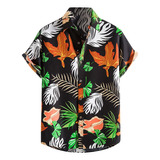 Camisa Hawaiana De Manga Corta Estampada Para Hombre En La P