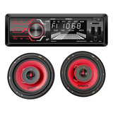 Estereo Y Bocinas 6.5  Para Auto Bluetooth Usb Auxiliar 300w