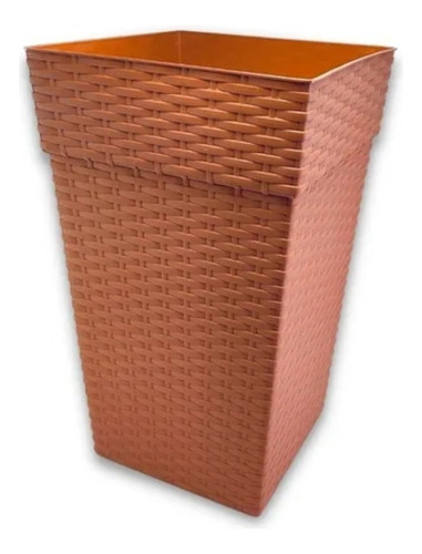 Vaso Rattan Quadrado Terracota Resistente Horta Hortaliças 