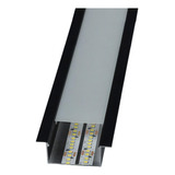 Kit Perfil Embutir 3m 50x20 + Fita 240 Leds Dupla + Fonte Cor Da Luz Perfil Preto 4000k - Branco Neutro