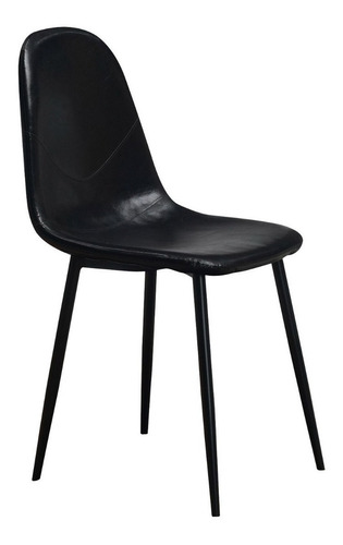 Silla Concept Efecto Cuero Negra Vincenzi