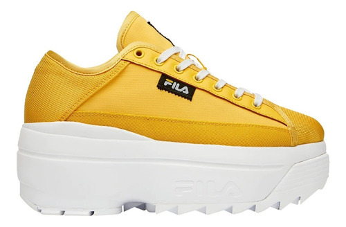 Tenis Fila Zora Trail Plataforma Amarillo De Dama Original