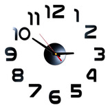 Reloj De Pared Y Diy, 3d, Con Superficie De Espejo, Adhesivo