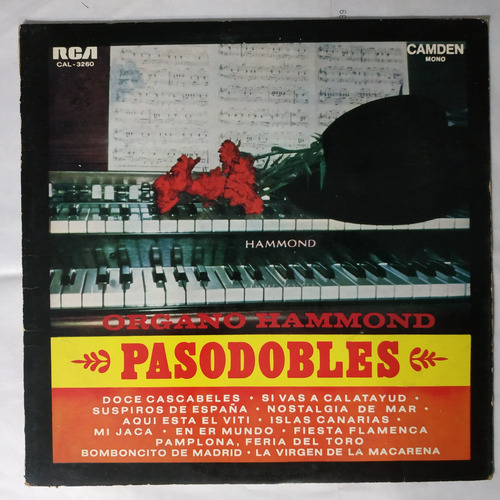 Música Disco Vinilo Pasodobles Organo Hammond 12 Temas 