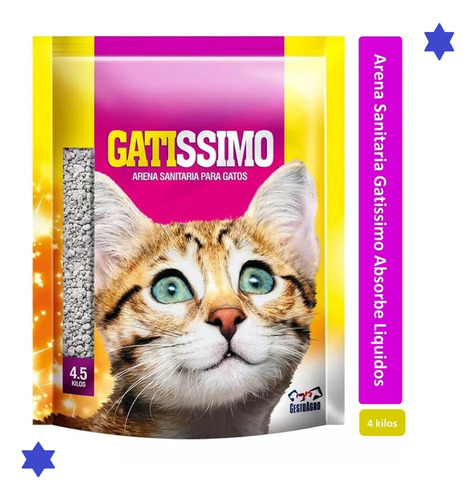 Arena Gatos Gatisimo Sanitaria 4.5 Kilos X 4.5kg De Peso Neto