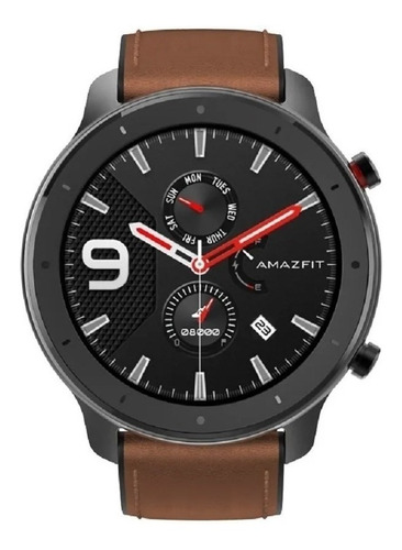 Smartwatch Amazfit Fashion Gtr 1.39  Caja 47mm De  Aleación De Aluminio  Aluminum Alloy, Malla  Brown De  Cuero Y Bisel De  Cerámica A1902