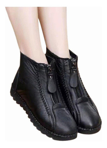 Zapatos Caídos Piel Terciopelo De Algodón Para Mujer Plus-02