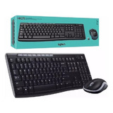 Teclado Logitech S/fio + Mouse S/fio Mk270 Preto