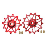 Carretillas Pulley Para Sram Y Shimano 12 Y 14 T Rojas 