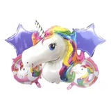 Bouquet 5 Globos Unicornio 60cm3d+4metalizados 45cm